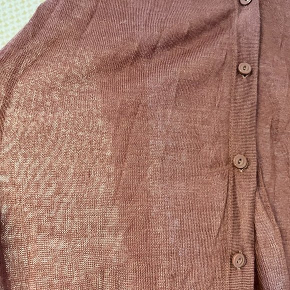 Loft Dark Mauve Long Sheer Cardigan - Medium - Picture 3 of 5